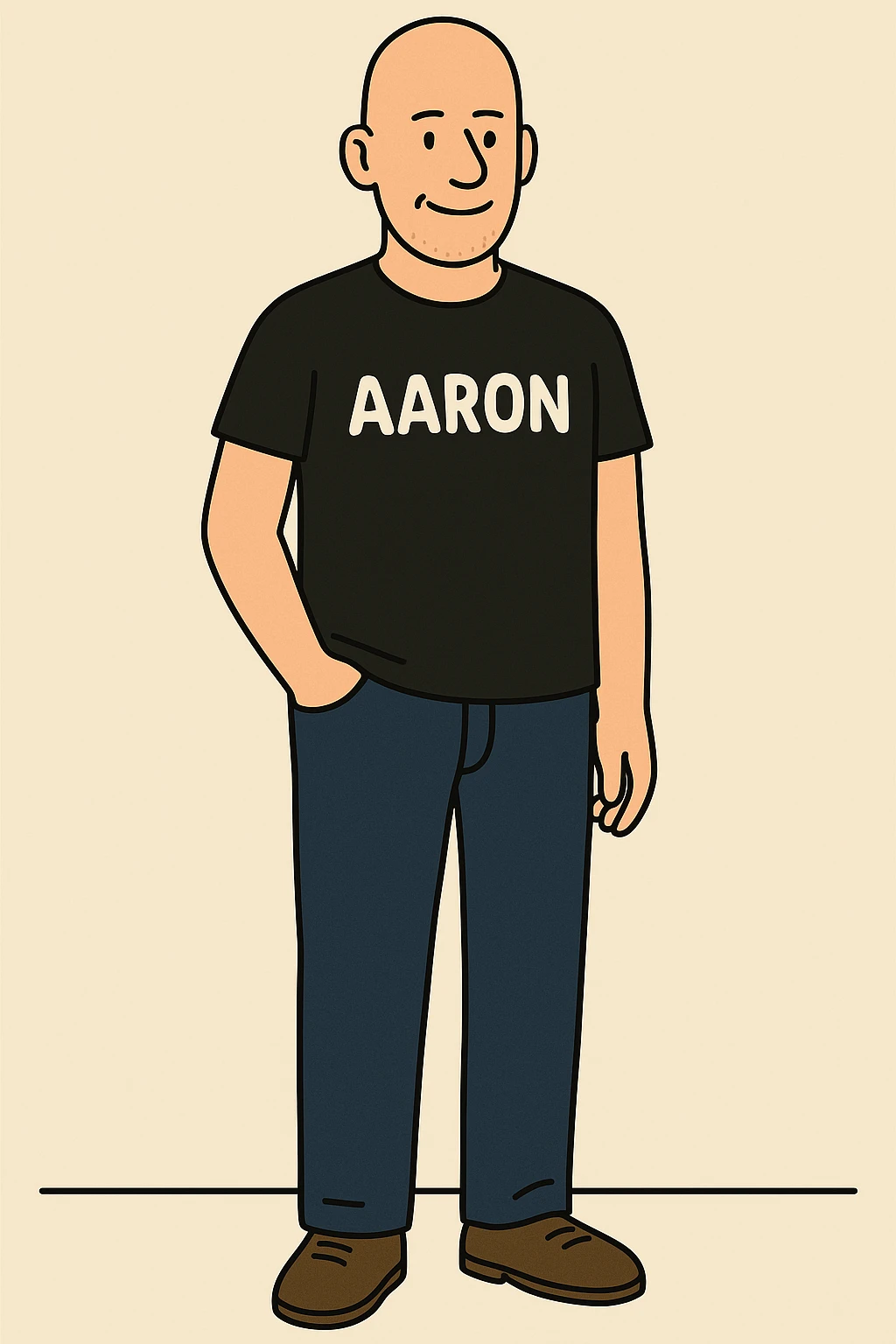 Full-length drawing of Aaron Phillips, co-founder of GreenLeadSource