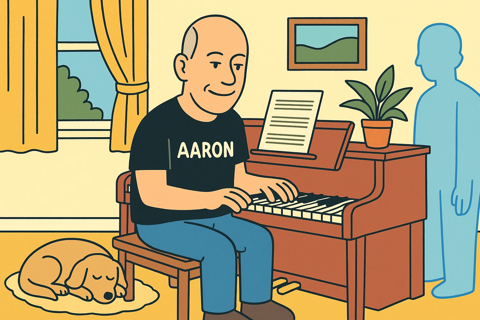 Drawing of Aaron Phillips off the clock