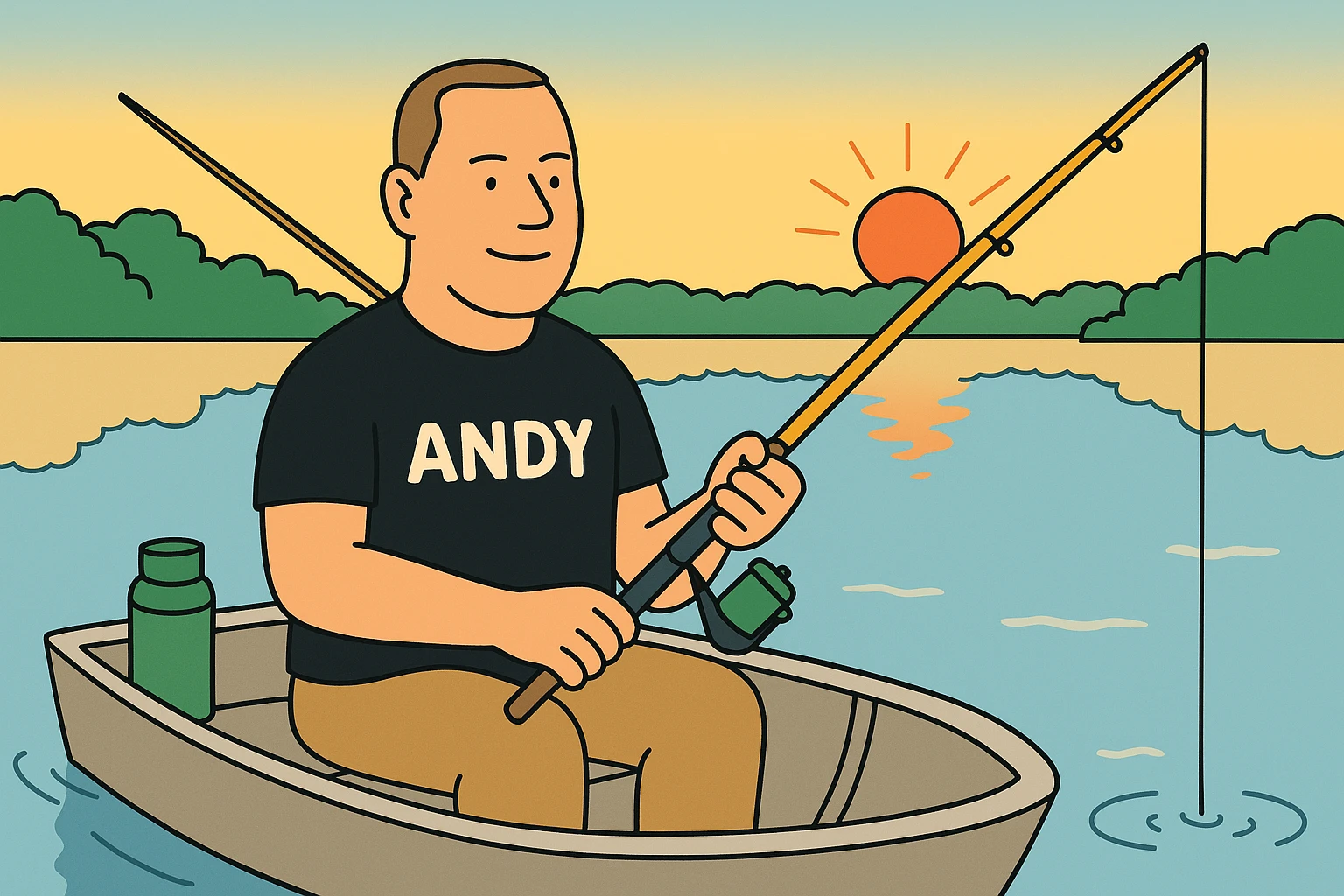 Drawing of Andy Mentges off the clock