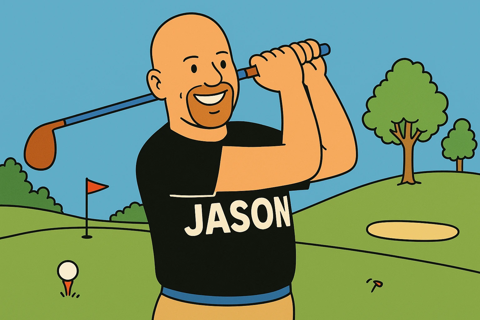 Drawing of Jason Beyke off the clock